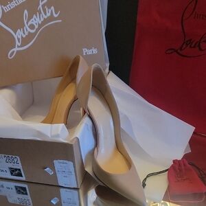 Christian Louboutins Iriza 100 Heel Nude Sz 35.5